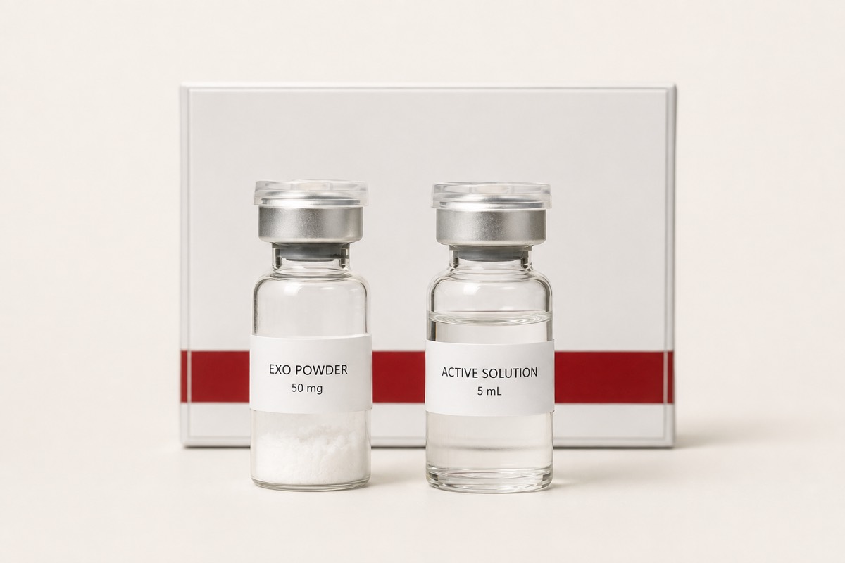 Two-vial skin-booster kit with powder and solution vials